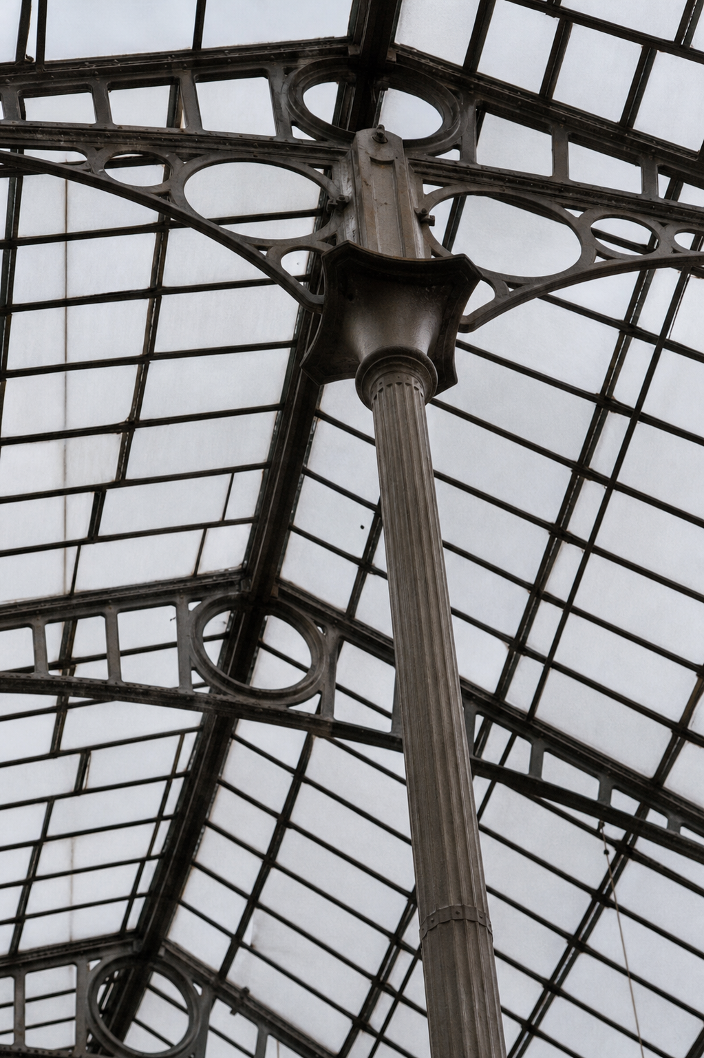 Glass and iron roof structure, London