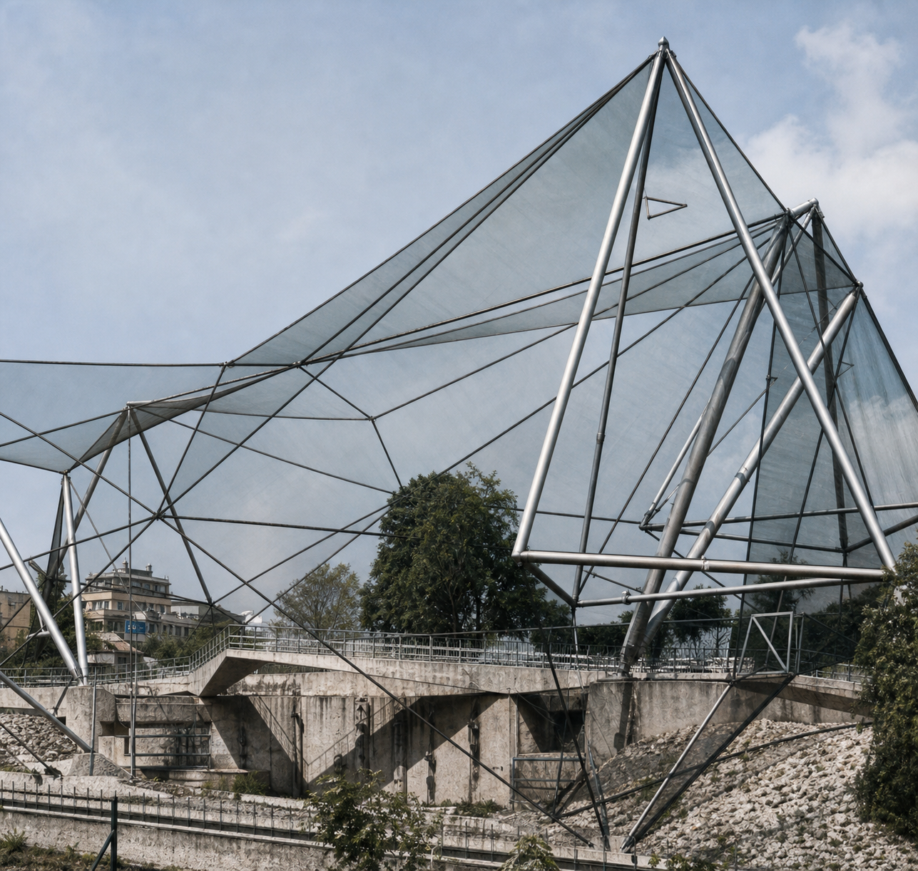 Buckminster Fuller's tensegrity structure