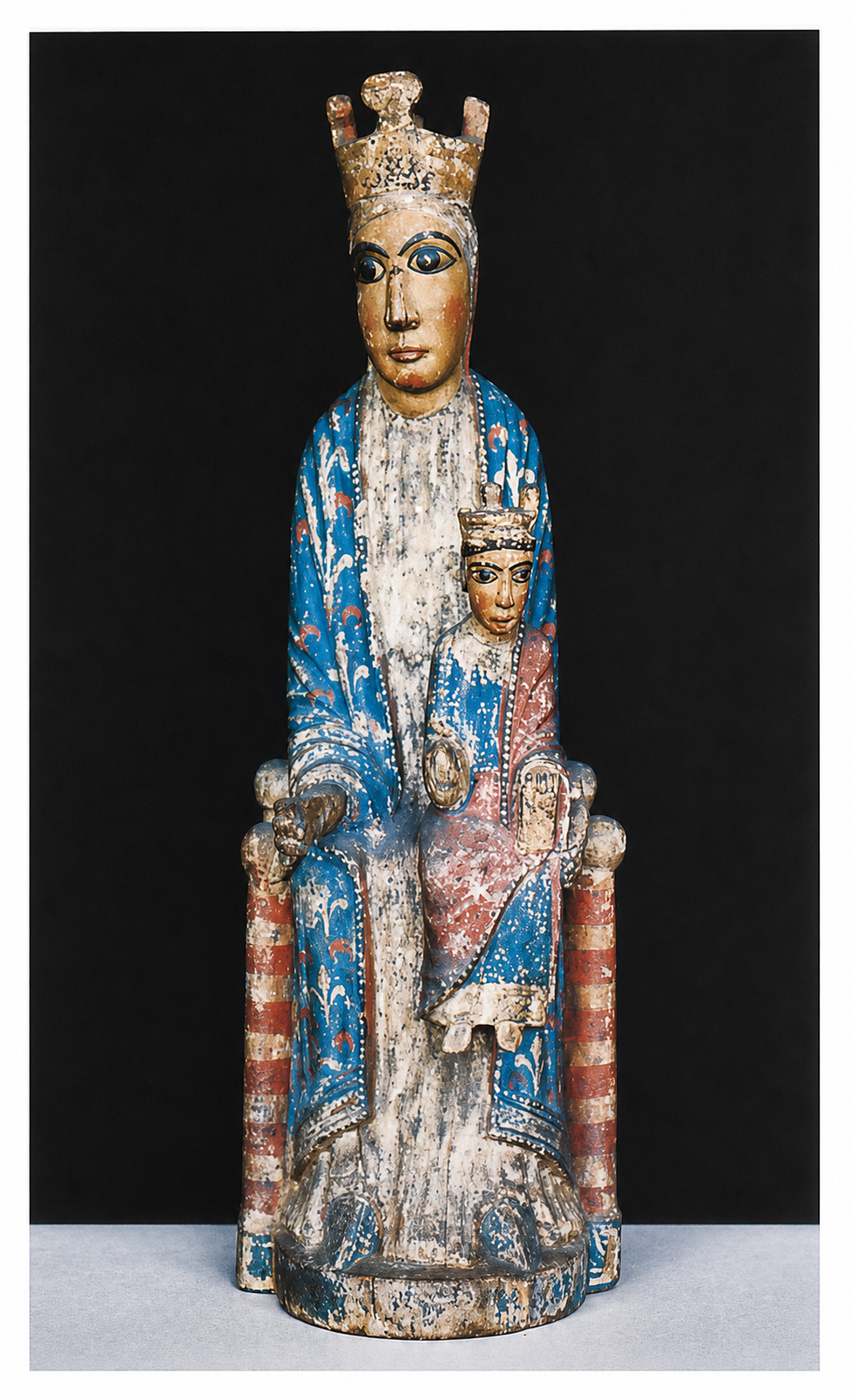 12th-century Catalan Madonna, painted wood
