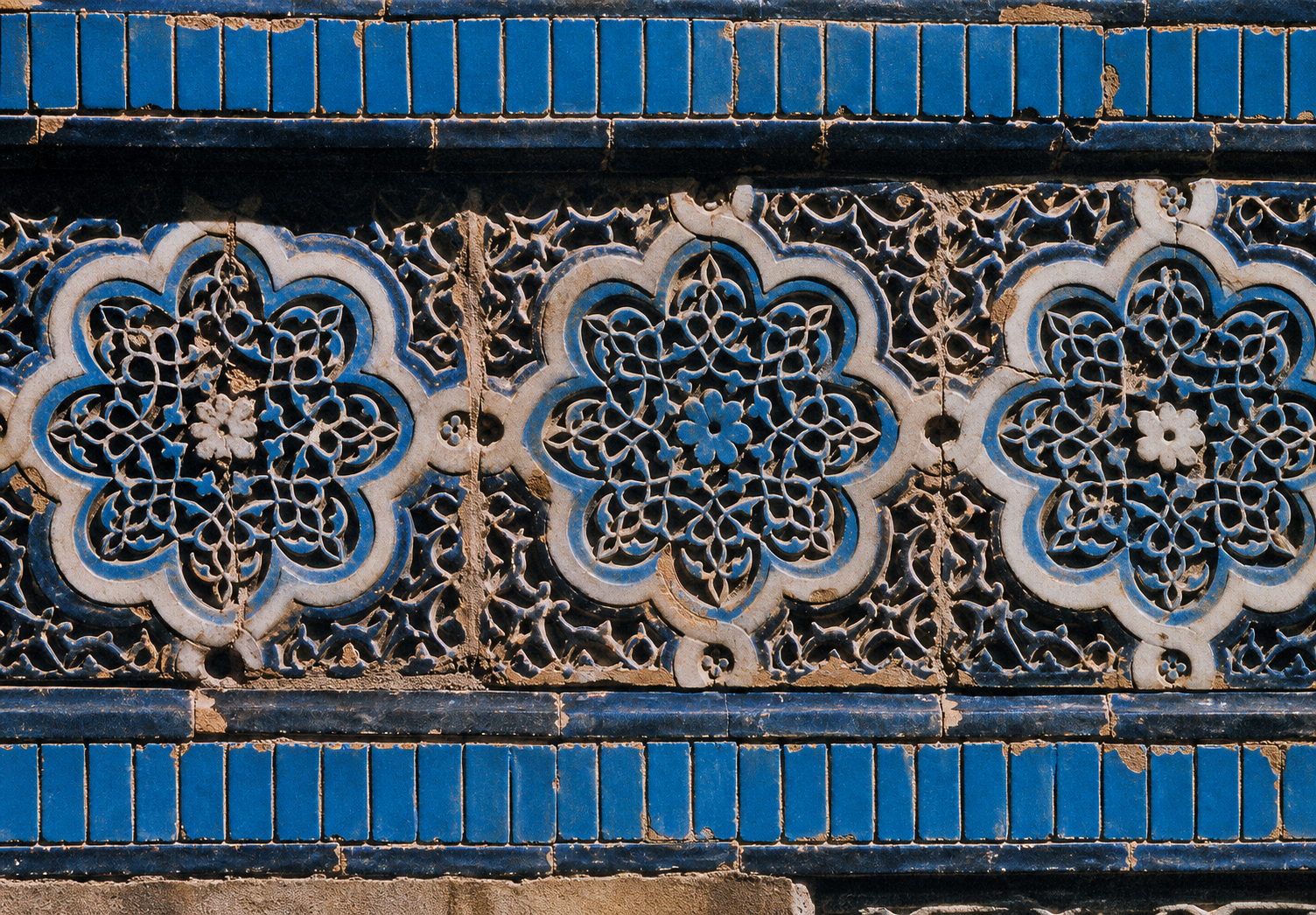 Tilework on Shad-i-Mulk Aka mausoleum, Samarkand, 14th century