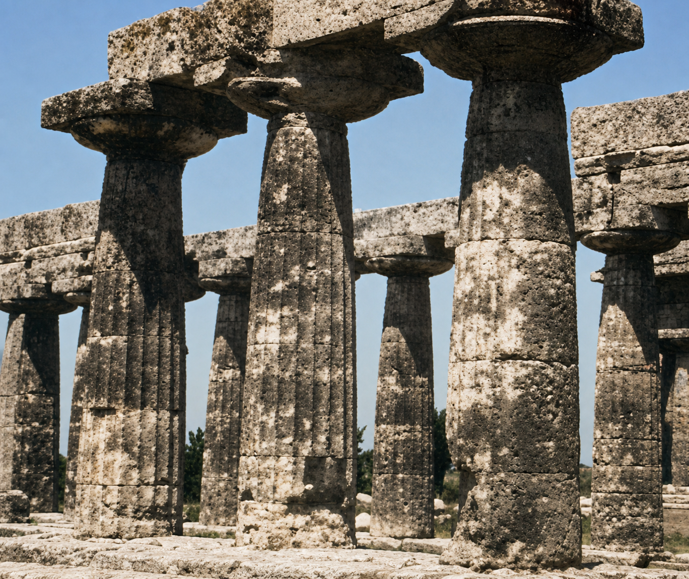 Columns of the Temple of Hera, Paestum