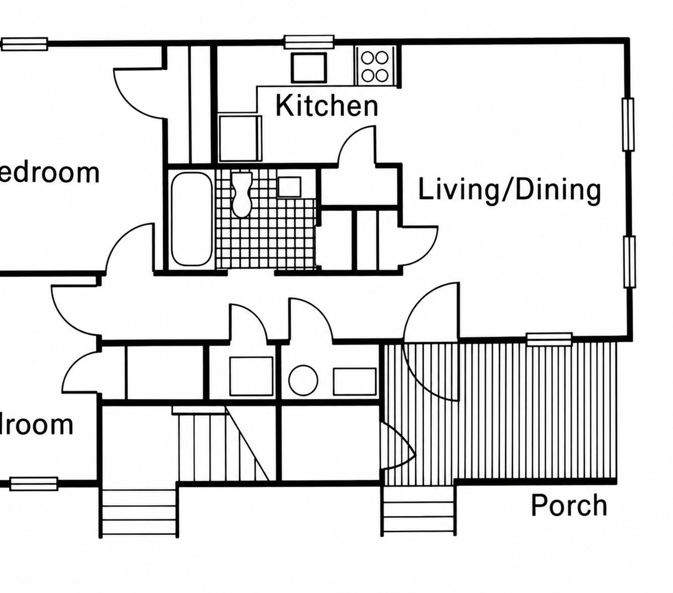 House plan with very poor centers: the rooms themselves are weak centers, too.