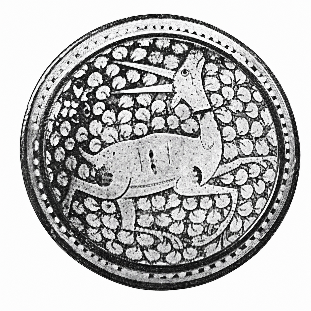 Plate with deer, Persia