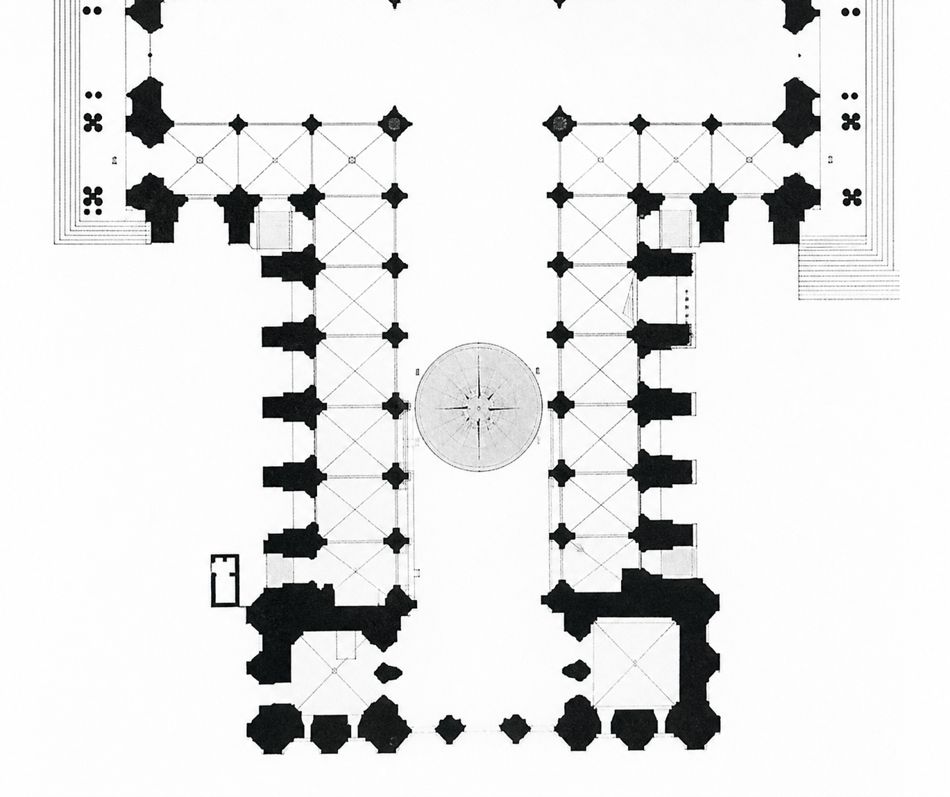 Plan of Chartres: the boundary is huge; the whole plan is almost entirely made of boundaries.