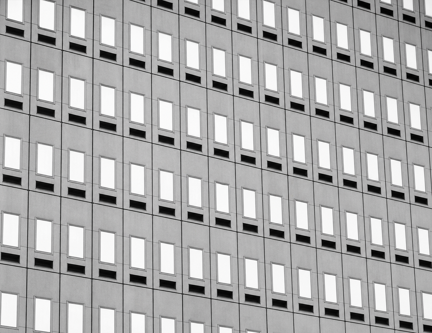 Banal repetition: there is no alternation here, there are no meaningful centers formed anywhere within the forms and spaces which repeat.
