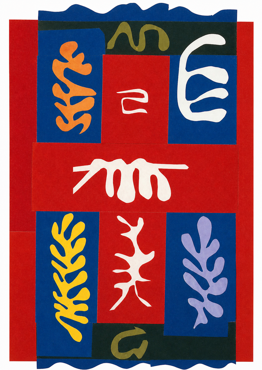 Wonderful alternation in the forms of a cut-paper wor form that comes from the in-and-out cutting of the scissors.