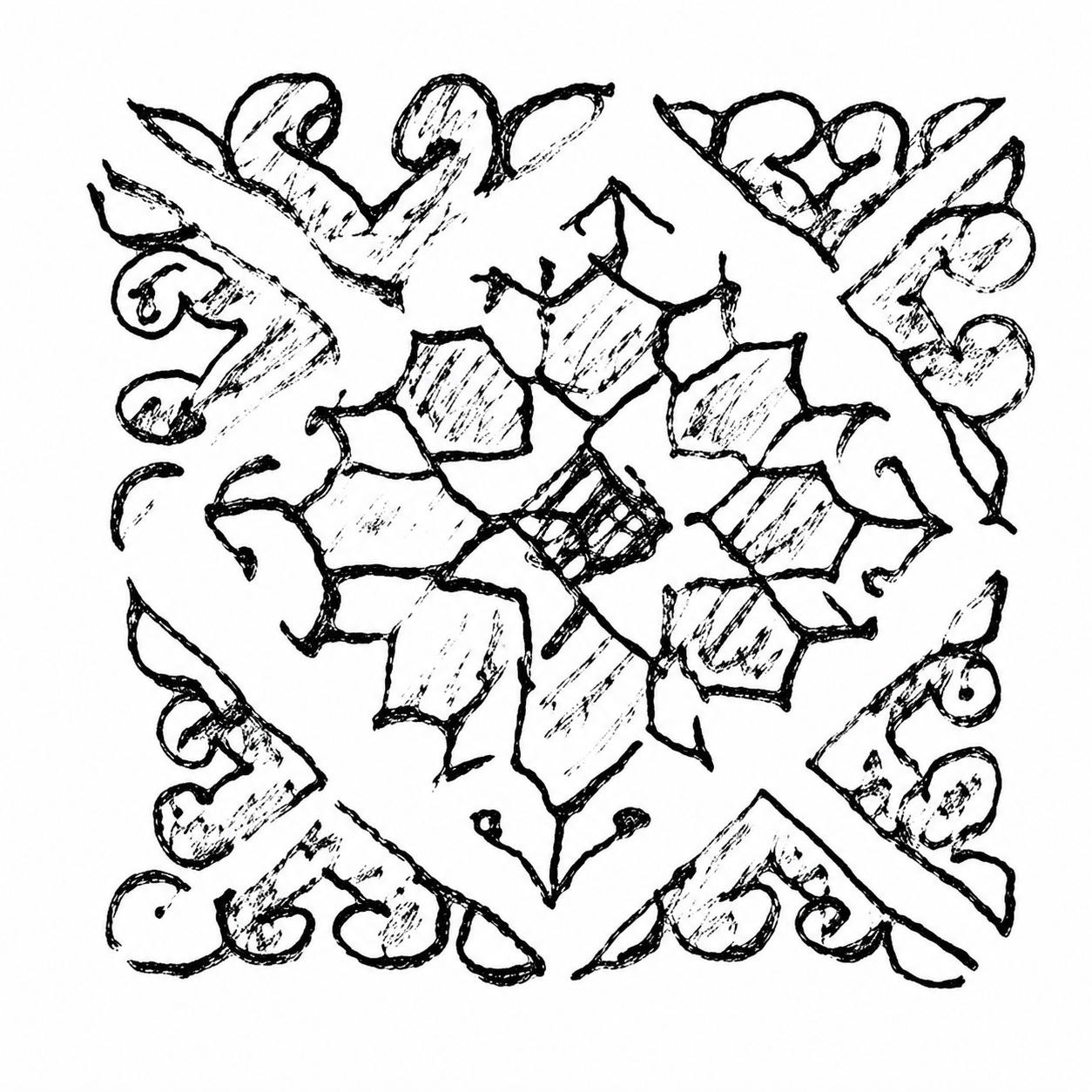 ample, a border ornament from another carpet.