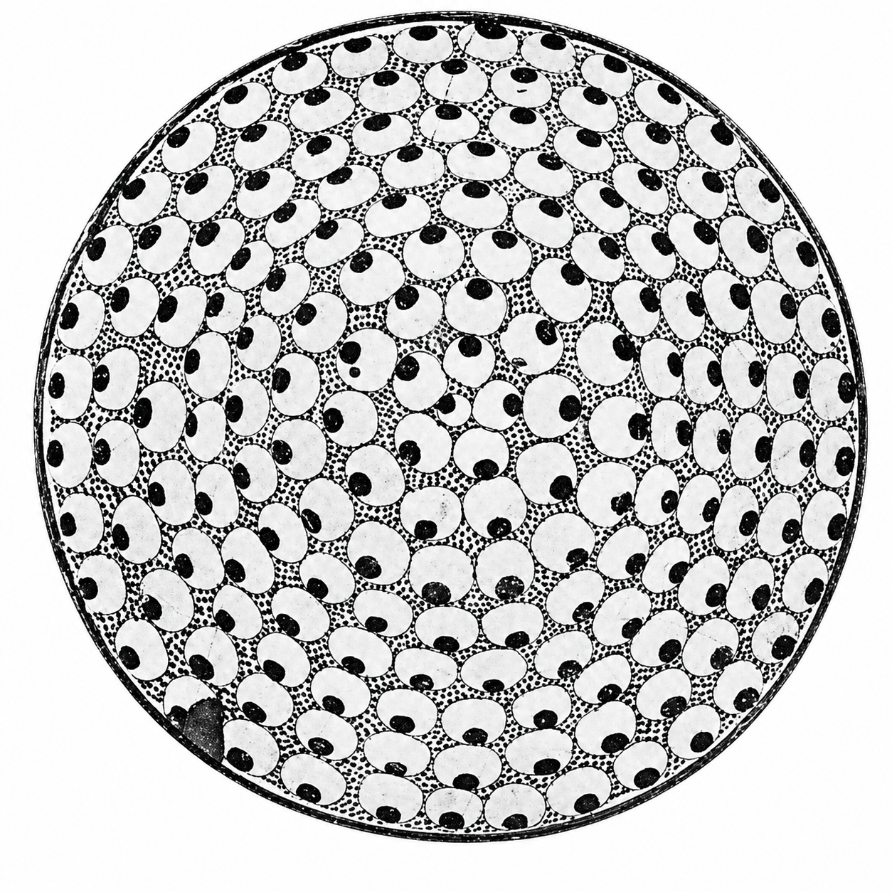 The void can be found even in a thing which seems full of detailed structure. The mass of ci with black dots barn, the most practical of buildings, has a great itself, in spite of its multiplicity, creates a void.