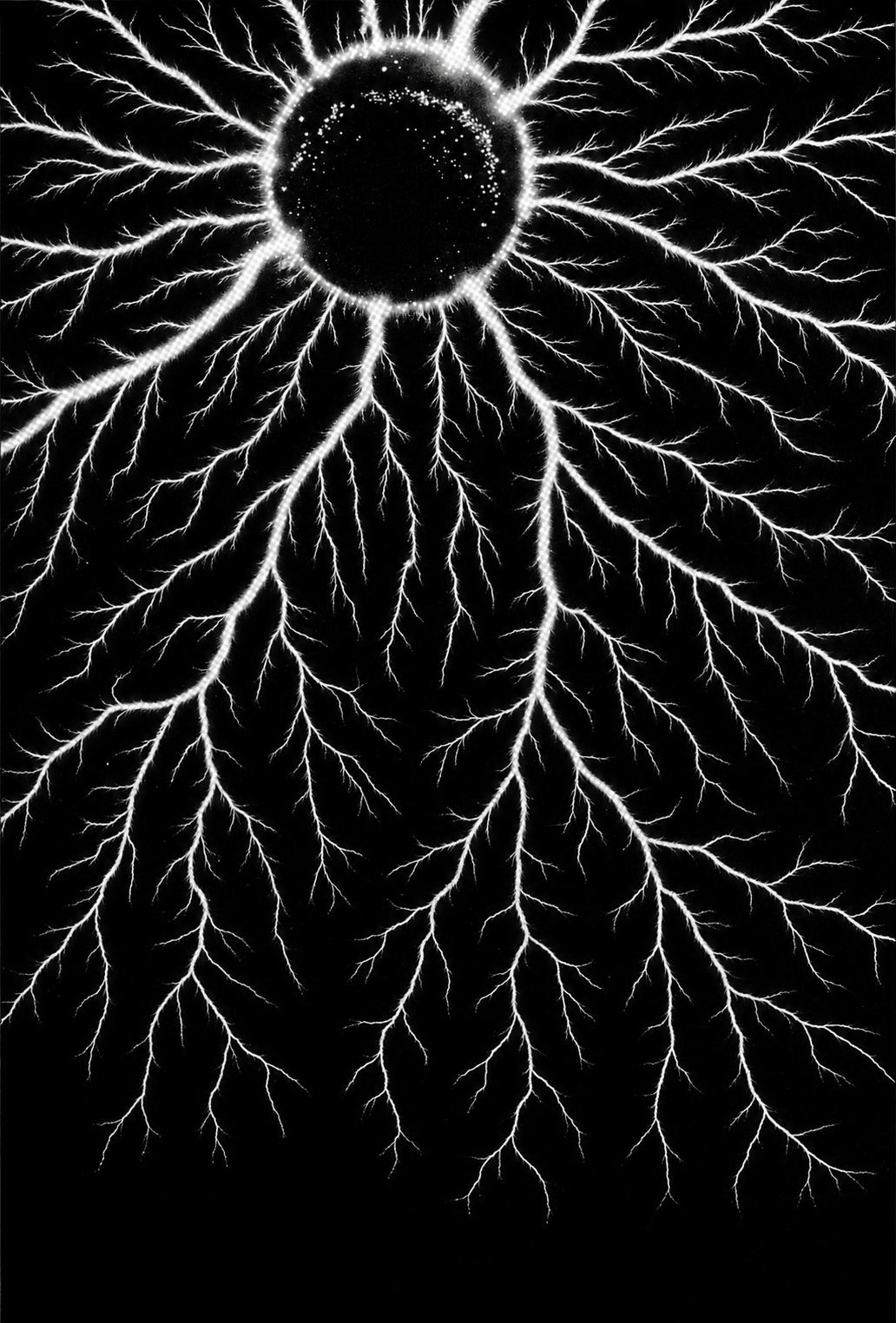 Electric discharge in an electric field