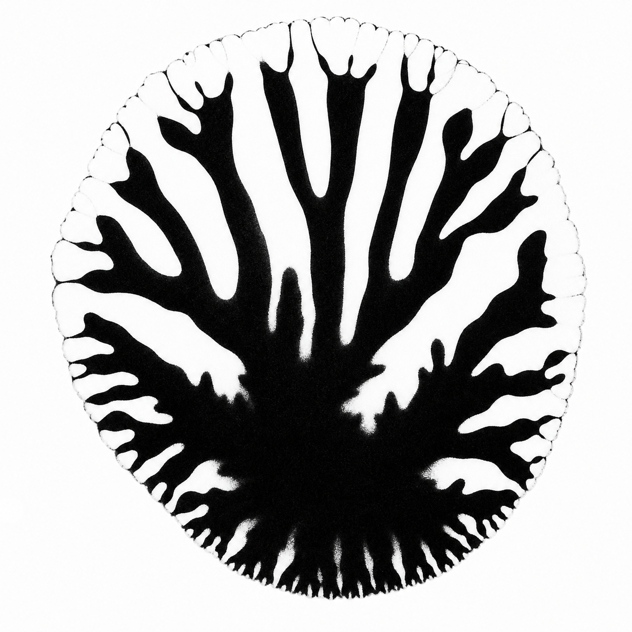 Ink and gelatin. Both ink and gelatin form positive space.