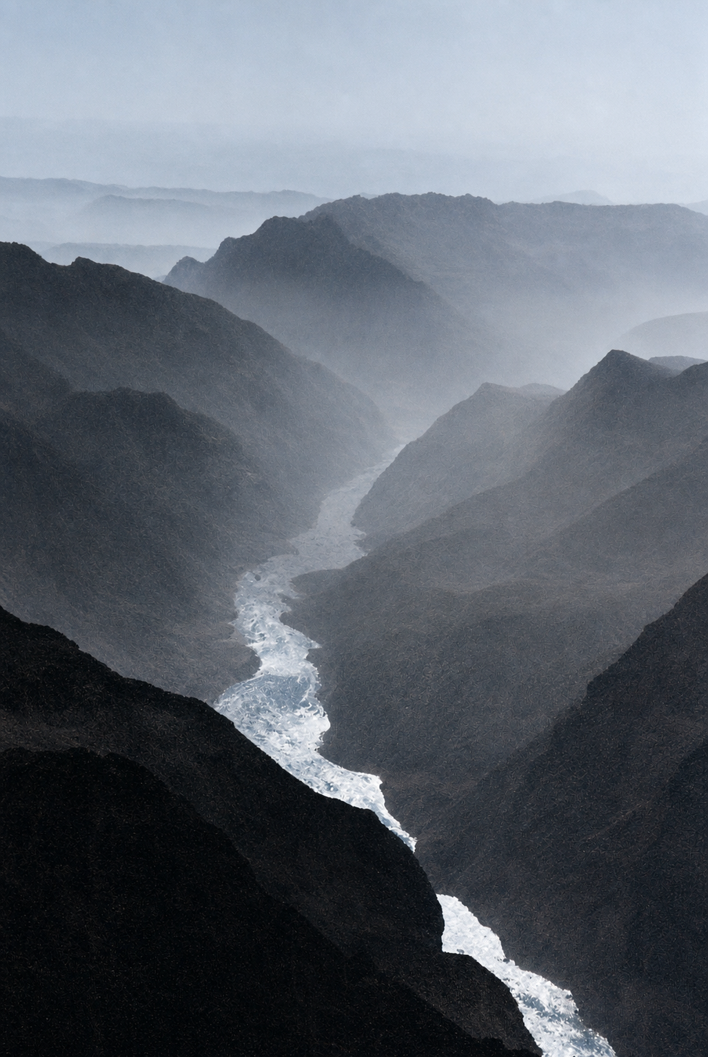Void in a river valley
