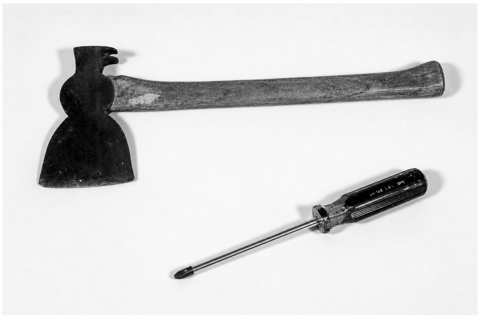 An ax and a screwdriver