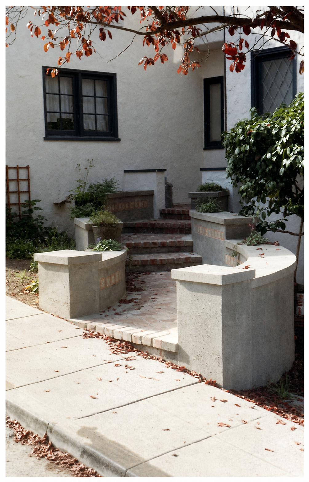The finished front garden, as built from the previous sequence of mockups.