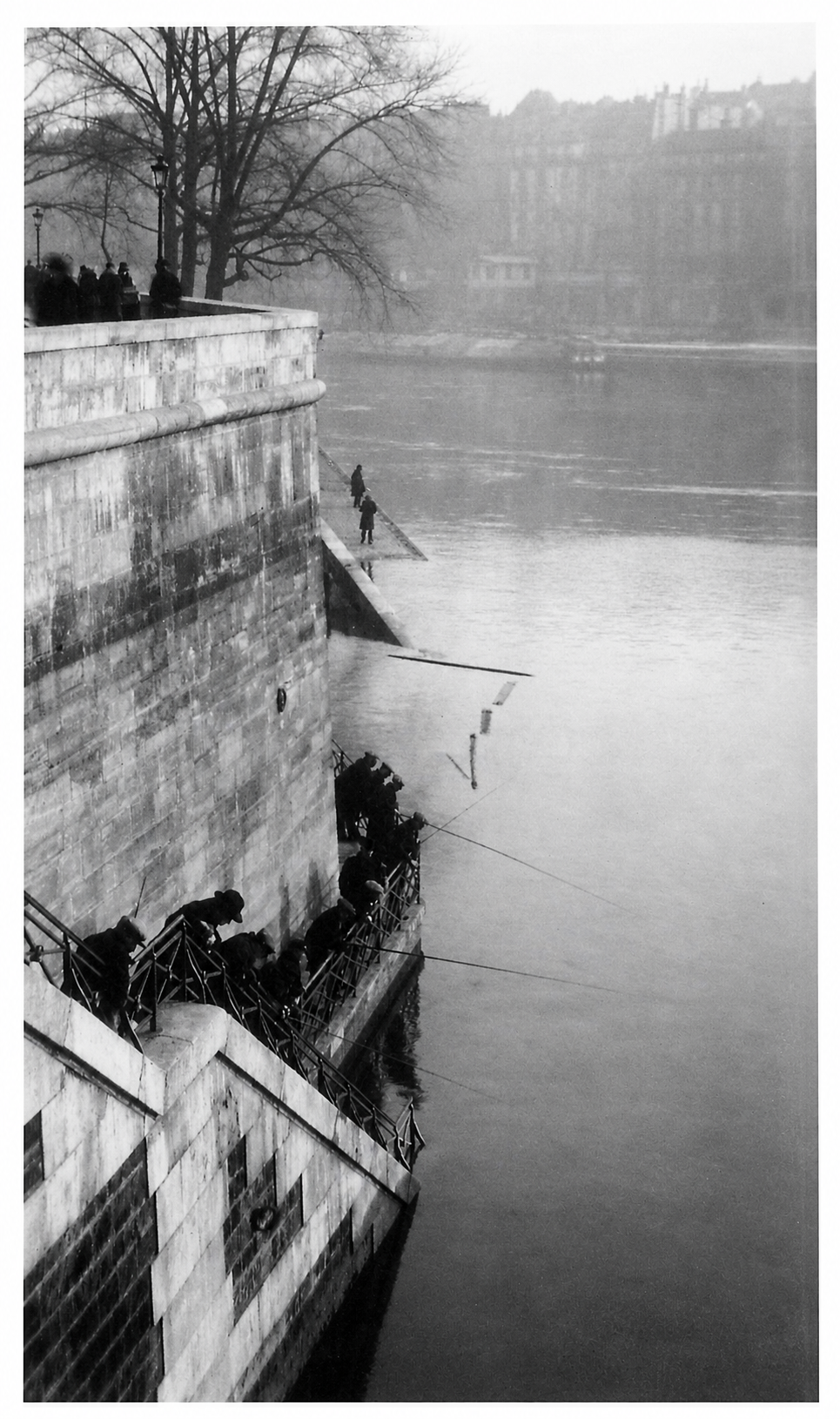 Fishing on undisturbed water at morning