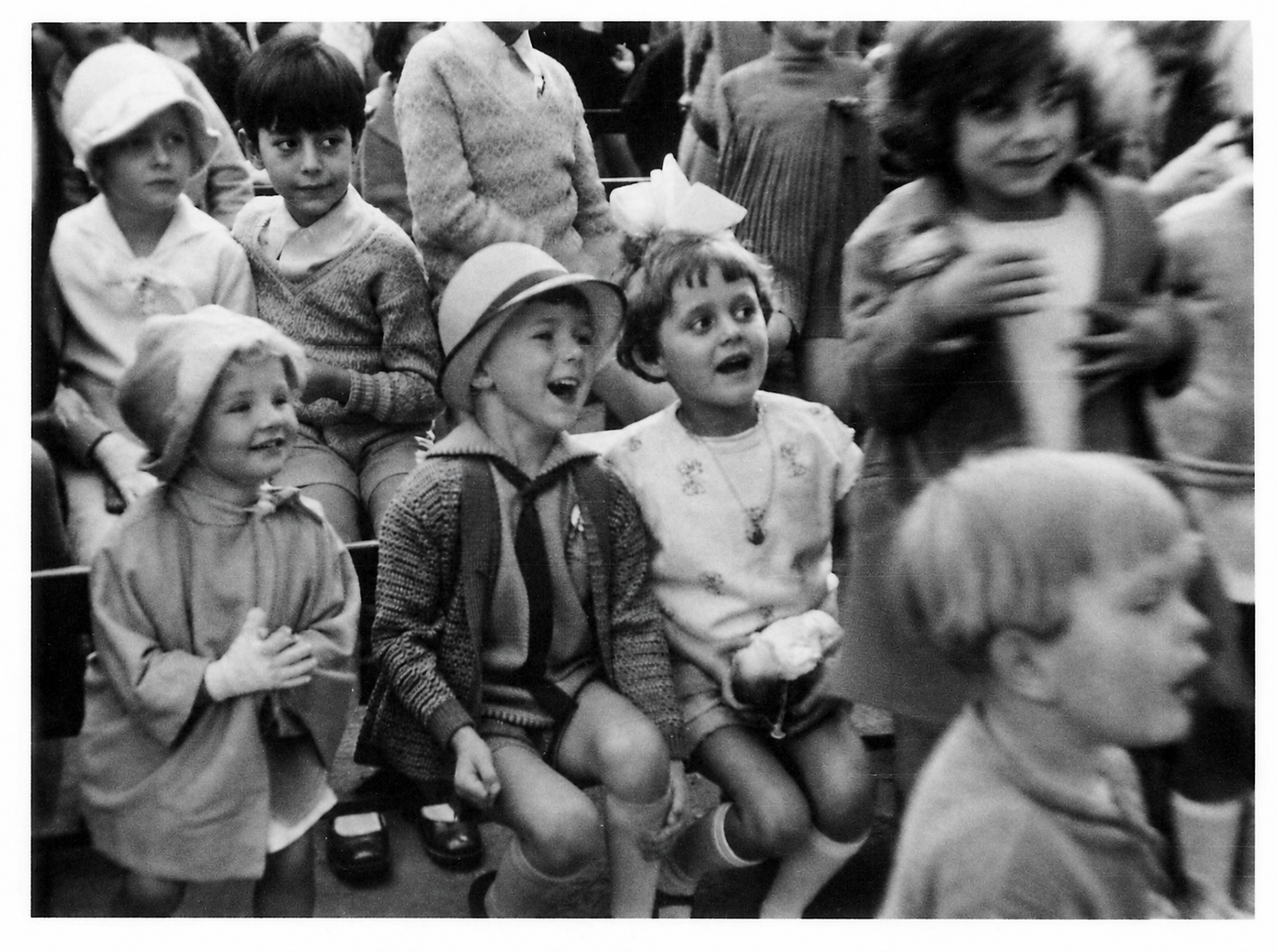 Children gape as they watch the Punch and Judy show