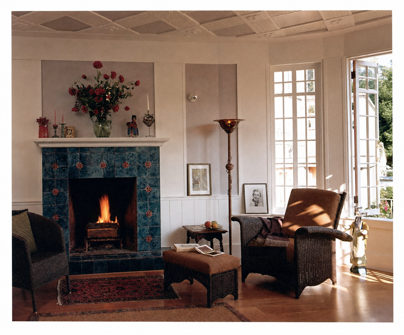 The fireplace at Poppy Lane, the Upham House, Berkeley