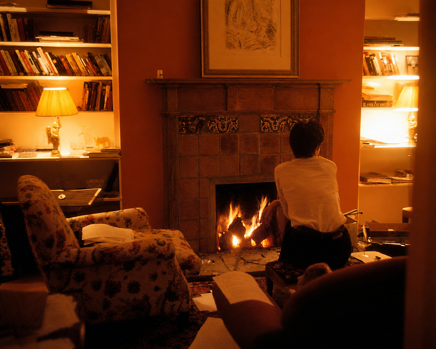 Reconstructed living room at Meadow Lodge, 1996