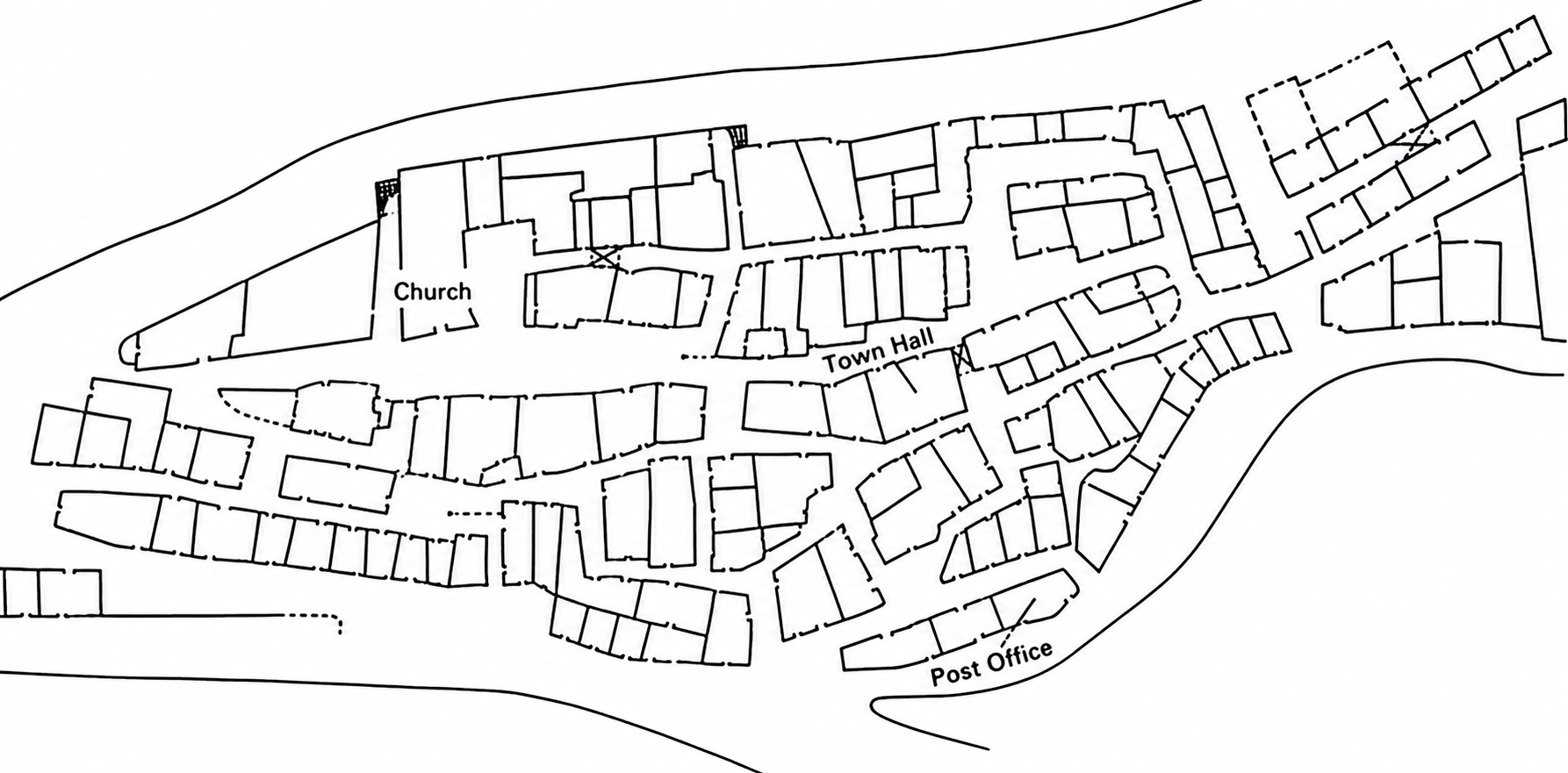 The French village of ''G'', shown in Hillier and Hanson. The beady-ring structures or loops are the centers whose high density makes it work as a community.