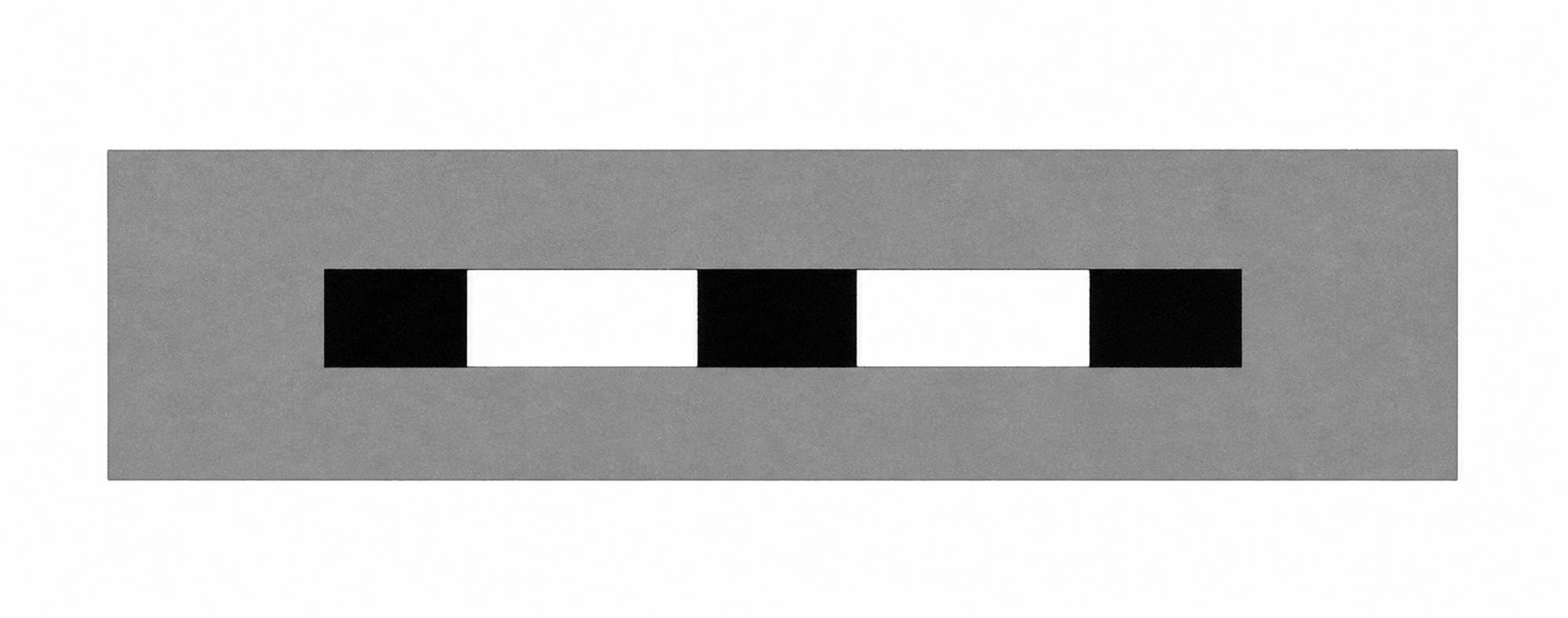 The pattern R: a pattern made of seven squares, three black squares, and four white squares